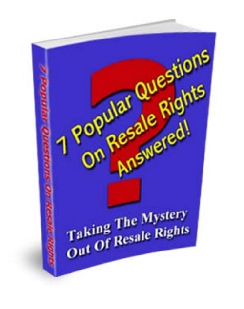 Product picture 7 Popular Questions On Resale Rights Answered (MRR)